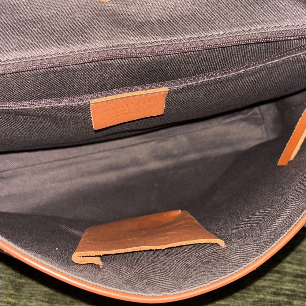 Maurizio Taiuti Leather‎ Cognac Men’s Classic Leather Messenger Crossbody Bag